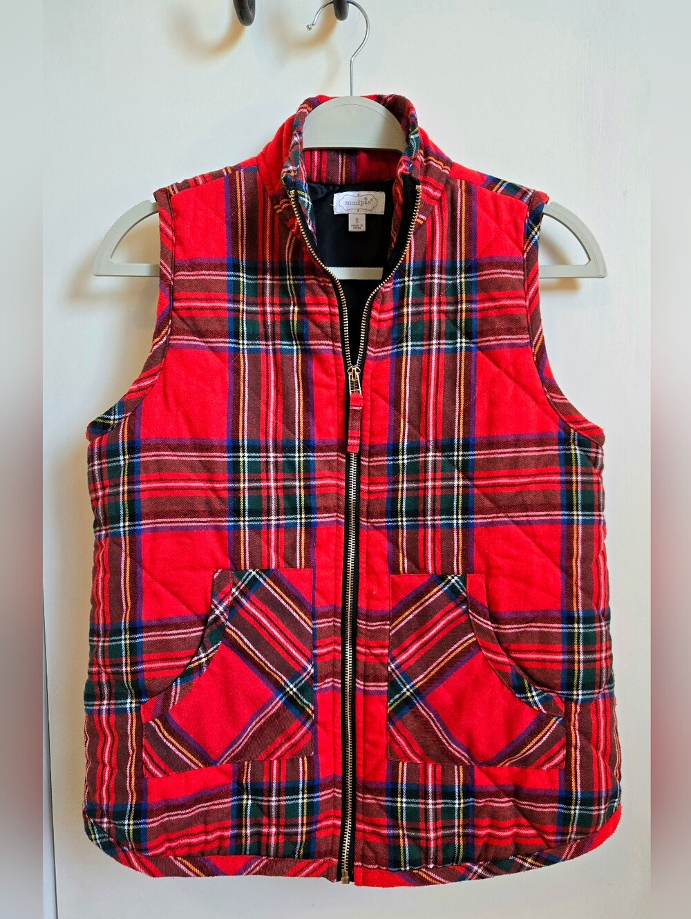 Mud Pie Red Plaid Jacket with Contrasting Trim